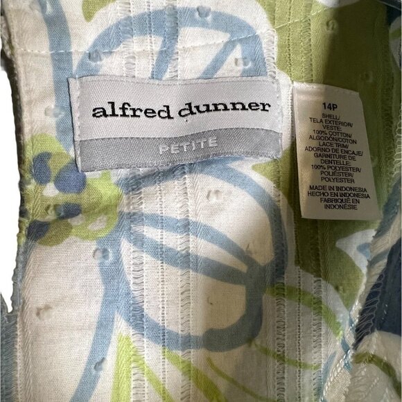 ALFRED Dunner Women's Top Floral Pattern with Lace Size 14 Petite - Picture 10 of 12